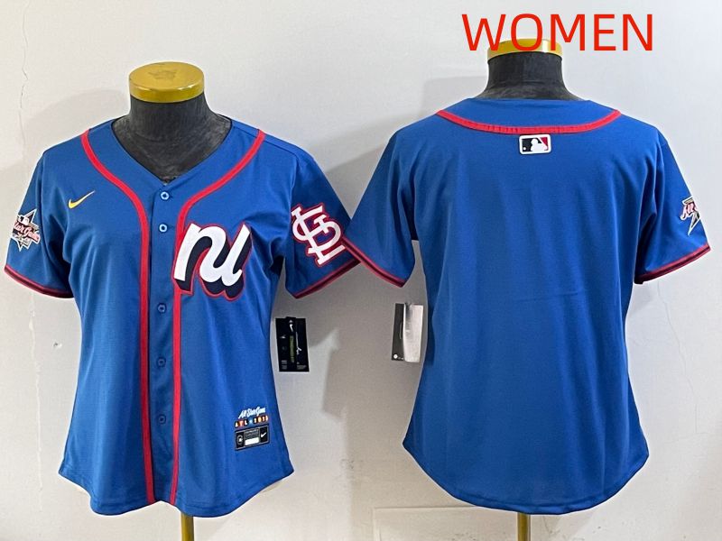 Women 2025 St.Louis Cardinals Blank Blue All star Nike MLB Jersey style 01